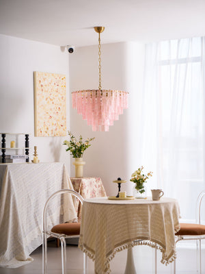 Opalora Pink Glass Chandelier