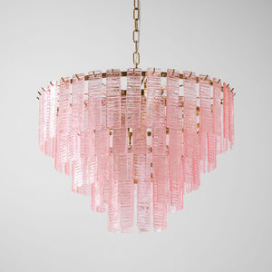 Opalora Pink Glass Chandelier