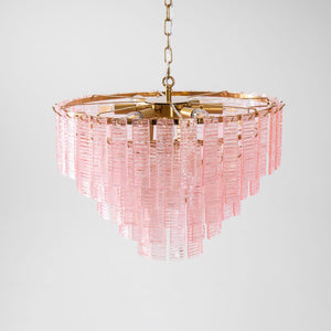 Opalora Pink Glass Chandelier