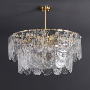 Traditional Classic Metal Glass Chandelier