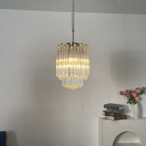 Transparant Glass Prism Chandelier
