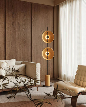 Twin Disc Wood Floor Lamp – detail 3