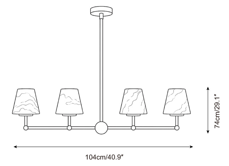 Valloren Alabaster Chandelier — Dimension drawings 1