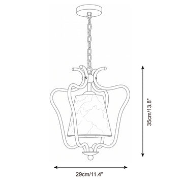 Luminária de Suspensão Valthera Alabastro — Desenhos técnicos 1
