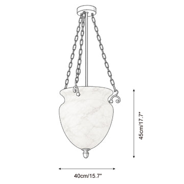 Lampada a Sospensione Valtherin in Alabastro — Disegni dimensionali 1