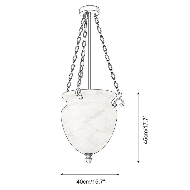 Valtherin Alabaster Pendant Lamp — Dimension drawings 1