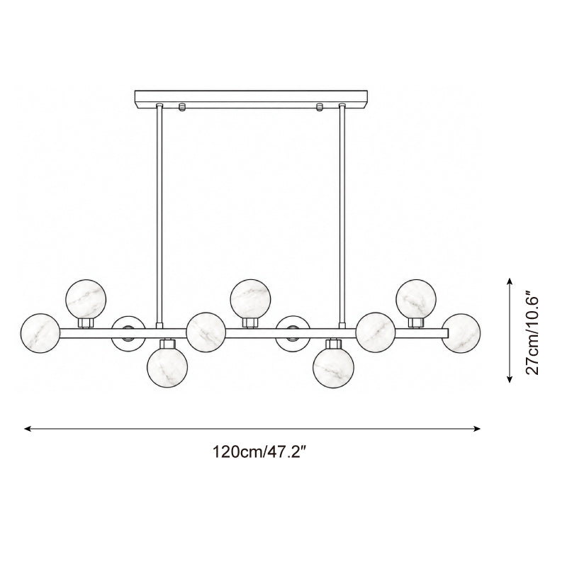 Valtherion alabasterljuskrona — Dimensionsritningar 1