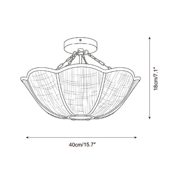 Velmora Flush Mount Ceiling Light — Dimension drawings 1