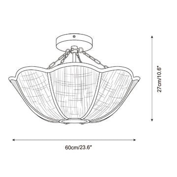 Velmora Flush Mount Ceiling Light — Dimension drawings 3