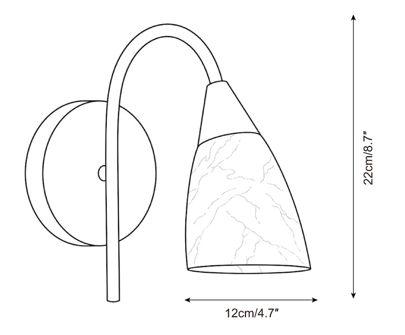 Velorian Alabaster Wall Sconce — Dimension drawings 1