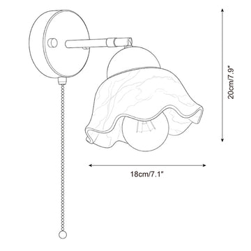 Vena Alabaster Wall Sconce — Dimension drawings 1