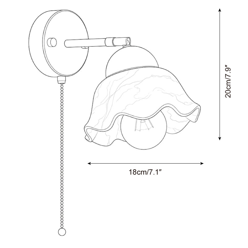 Vena Alabaster Wall Sconce — Dimension drawings 1