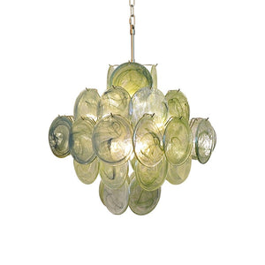 Verdant Bloom Glass Chandelier