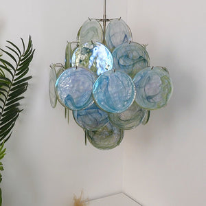 Verdant Bloom Glass Chandelier