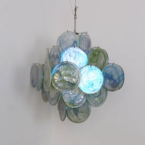 Verdant Bloom Glass Chandelier