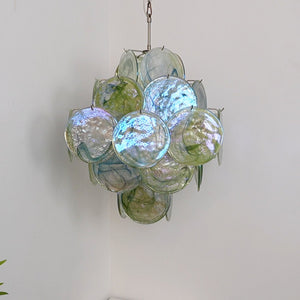 Verdant Bloom Glass Chandelier