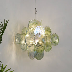 Verdant Bloom Glass Chandelier