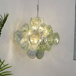 Verdant Bloom Glass Chandelier