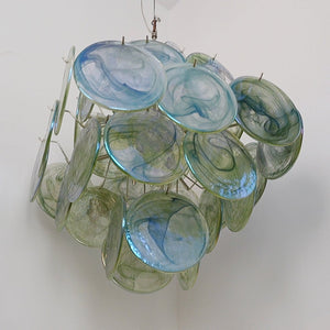 Verdant Bloom Glass Chandelier