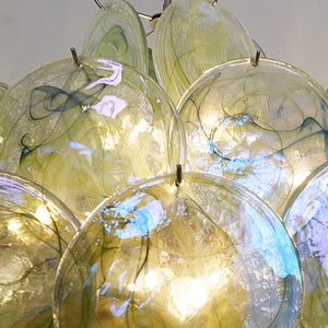 Verdant Bloom Glass Chandelier