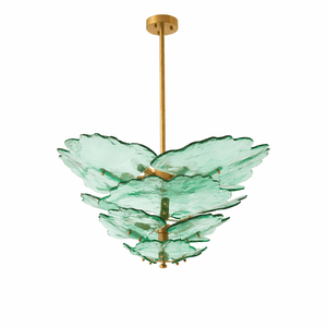 Verdant Petal Glass Chandelier