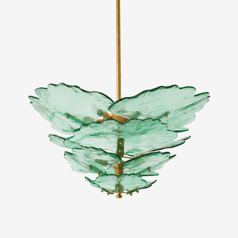Verdant Petal Lustre en Verre
