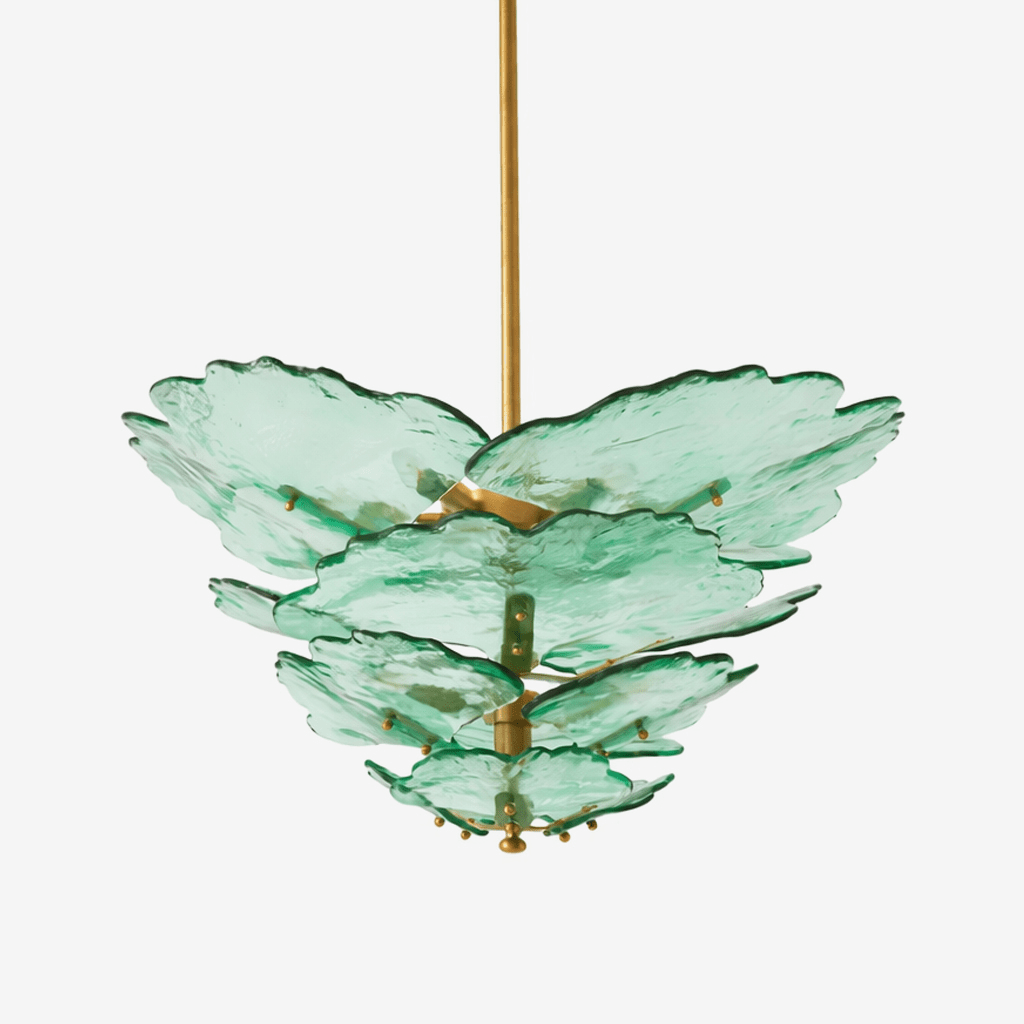 Verdant Petal Glass Chandelier