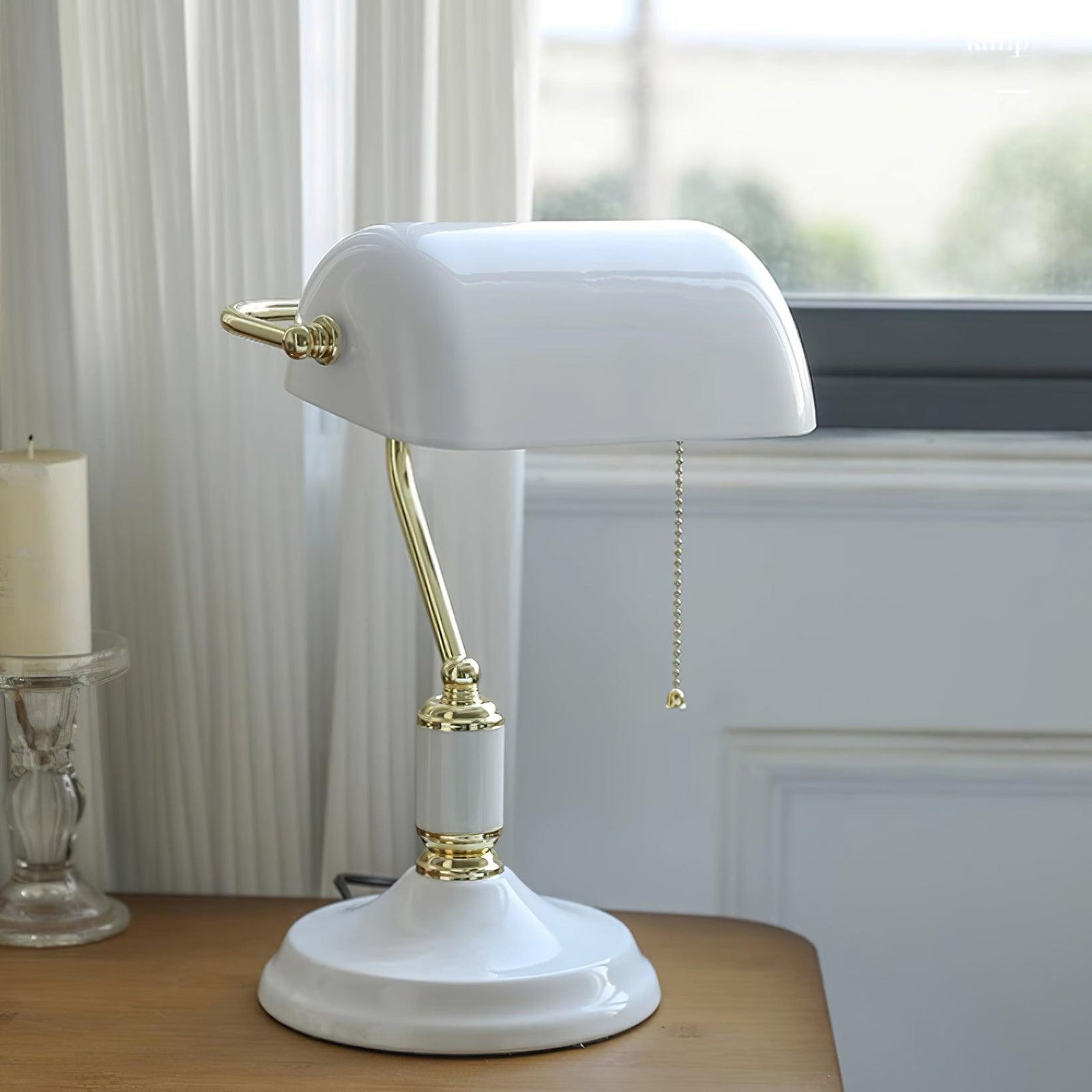 Vintage Bankers Table Lamp 10.2″- 14.1″ - Docos