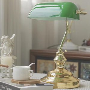 Vintage Bankers Table Lamp 10.2″- 14.1″ - Docos