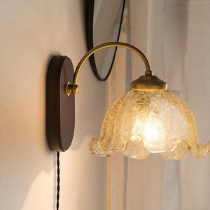 Vintage Flower Plug In Wall Lamp