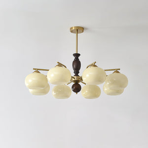 Walnut Beige Orb Chandelier