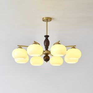Walnut Beige Orb Chandelier