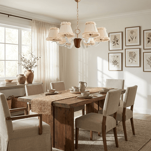 Walnut Fabric Chandelier