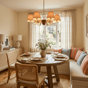 Walnut Fabric Chandelier
