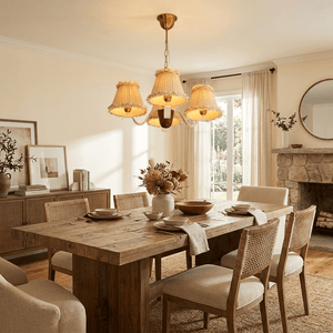 Walnut Fabric Chandelier