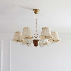 Walnut Fabric Chandelier