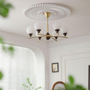 Walnut Glass Ball Chandelier