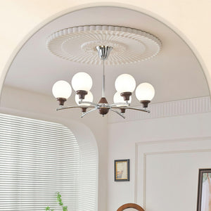 Walnut Glass Ball Chandelier