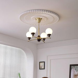 Walnut Glass Ball Chandelier