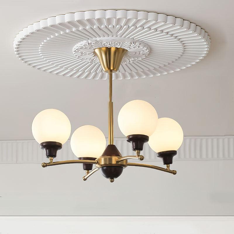Walnut Glass Ball Chandelier – detail 8