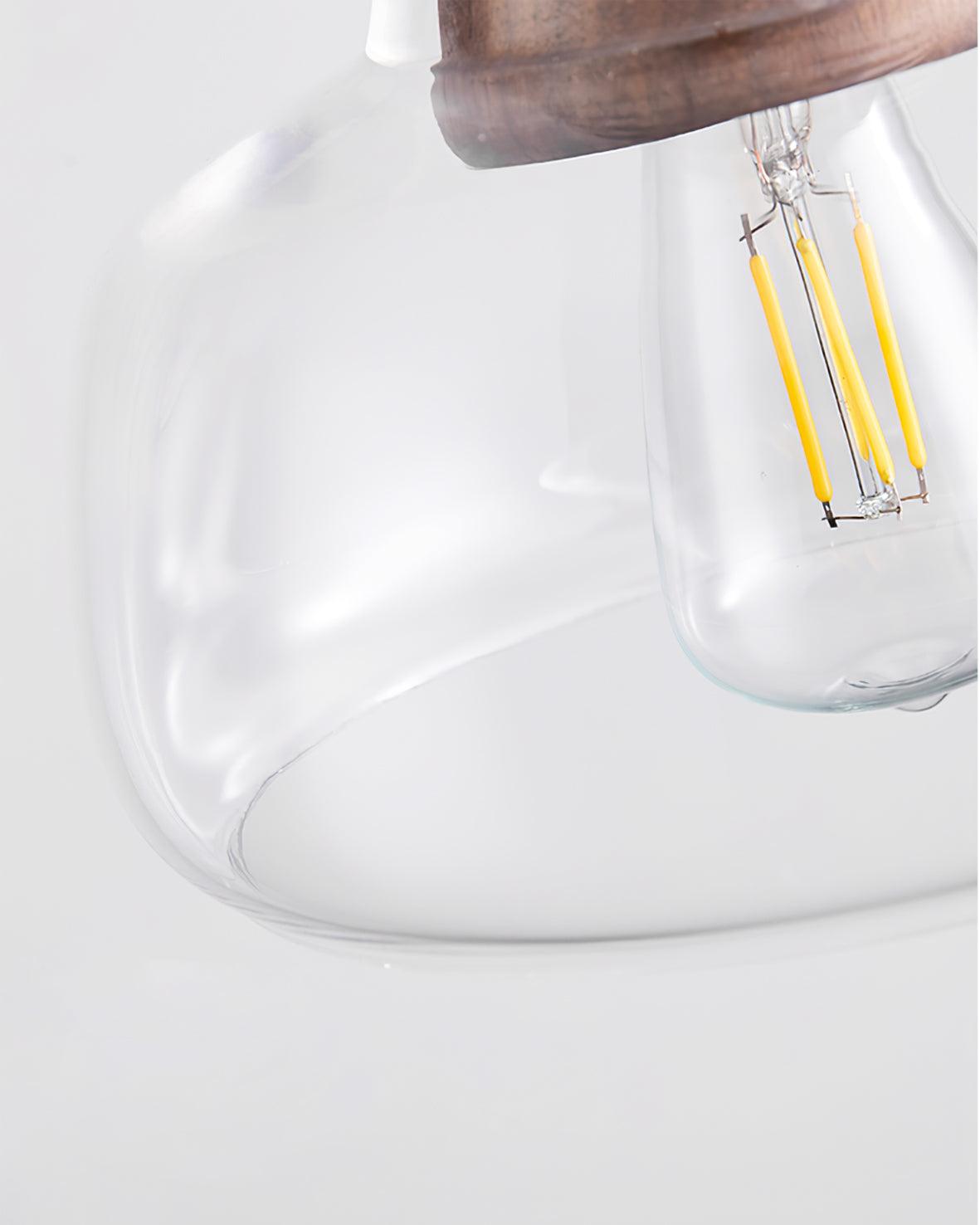 Walnut Glass Pendant Lamp 6.3″ - Docos