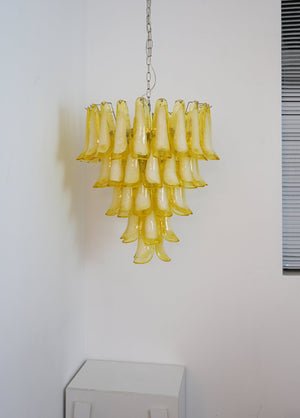 Wave Yellow Glass Chandelier