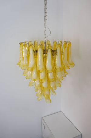 Wave Yellow Glass Chandelier
