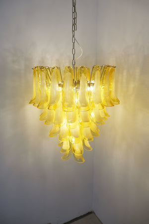 Wave Yellow Glass Chandelier
