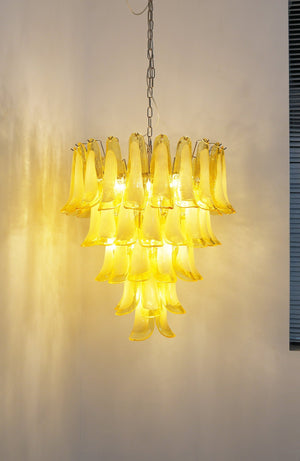 Wave Yellow Glass Chandelier
