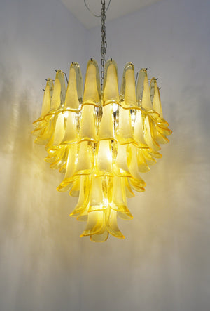 Wave Yellow Glass Chandelier
