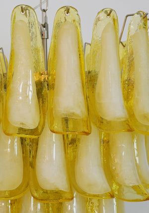 Wave Yellow Glass Chandelier