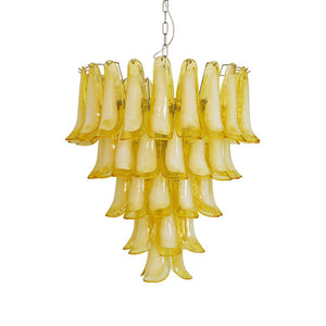 Wave Yellow Glass Chandelier
