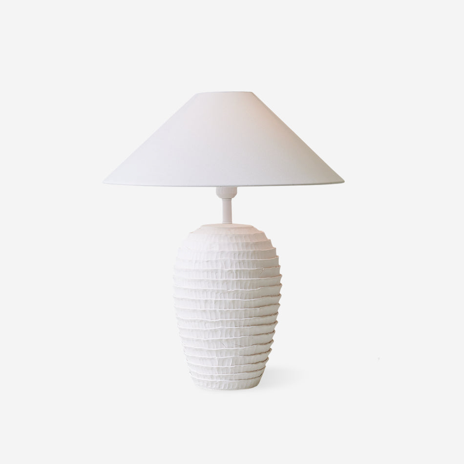 White Calico Table Lamp