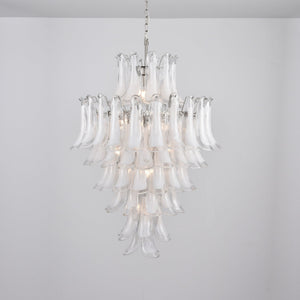 White Cloud Glass Petals Chandelier
